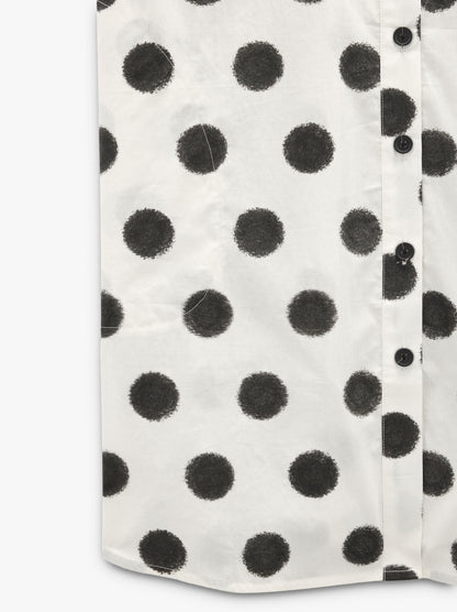 Shirt Dress Printed With Polka Dots 100% Cotton