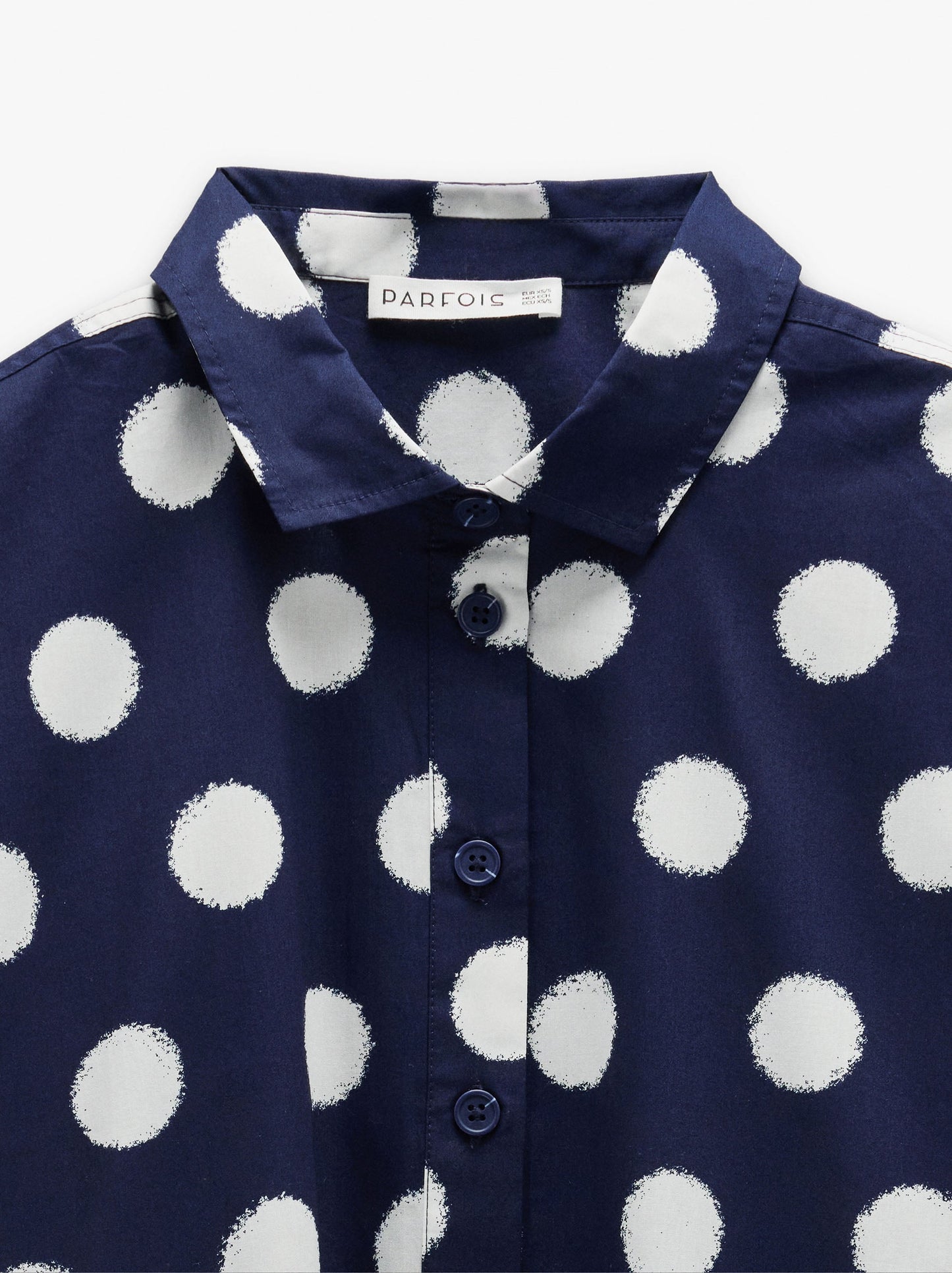 Shirt Dress Printed With Polka Dots 100% Cotton