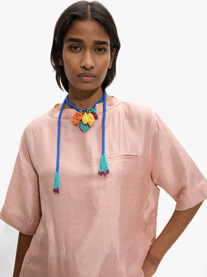 Beads Necklace With Multicolor Fruit Pendants