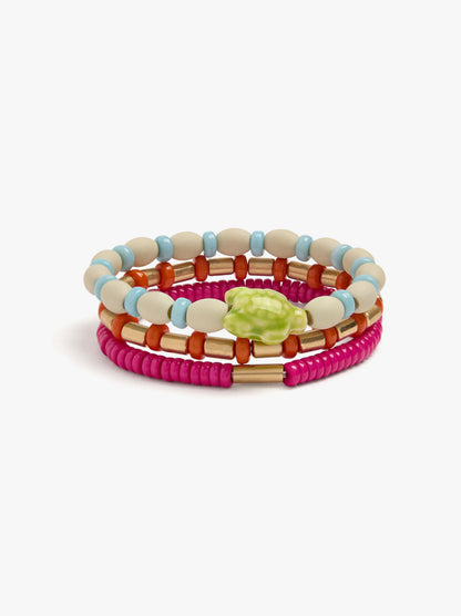 Set Of Elastic Bracelets With Turtle