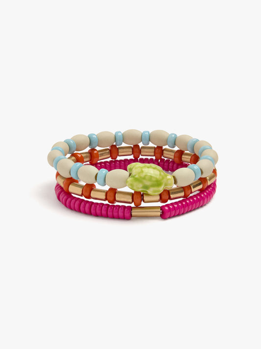 Set Of Elastic Bracelets With Turtle