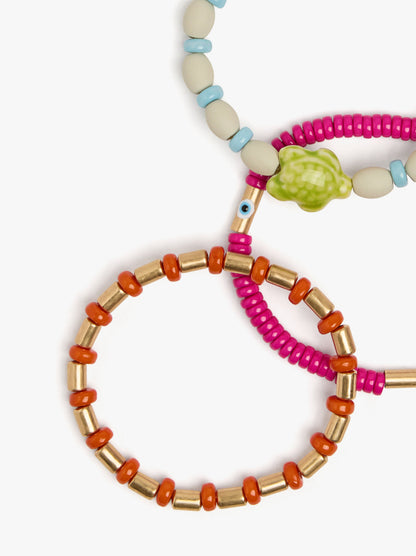 Set Of Elastic Bracelets With Turtle