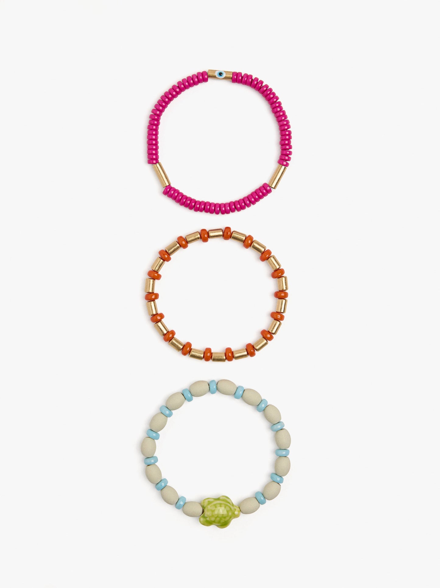 Set Of Elastic Bracelets With Turtle