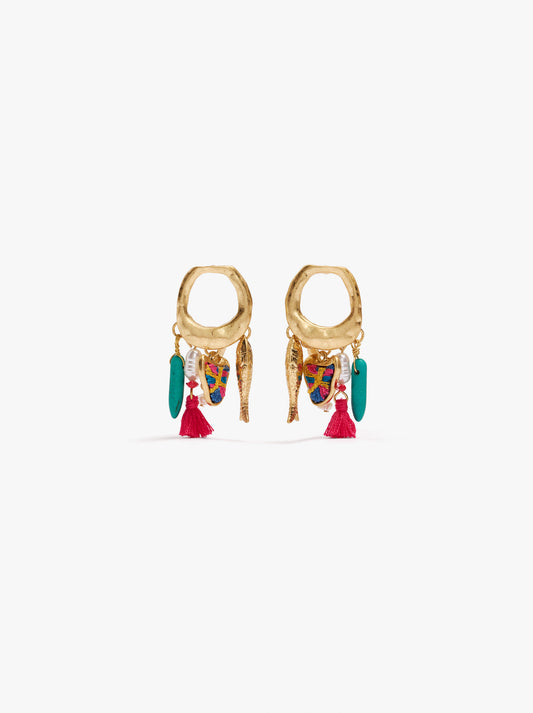 Hoop Earrings With Fish