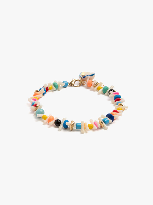 Ankle Bracelet With Multicolor Beads