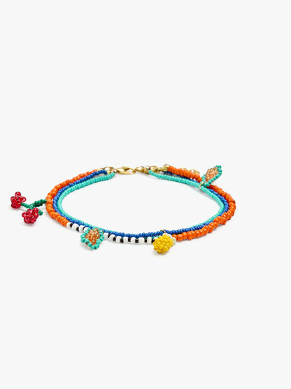 Multi-Bracelet With Multicolor Glass Beads