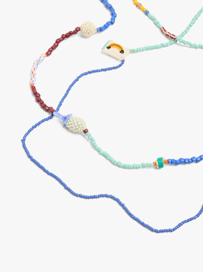 Set Of Necklaces With Multicolor Glass Beads