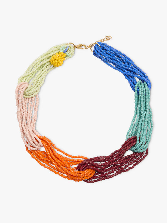 Multi-Collar With Multicolor Glass Beads