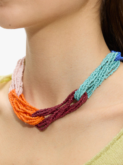 Multi-Collar With Multicolor Glass Beads