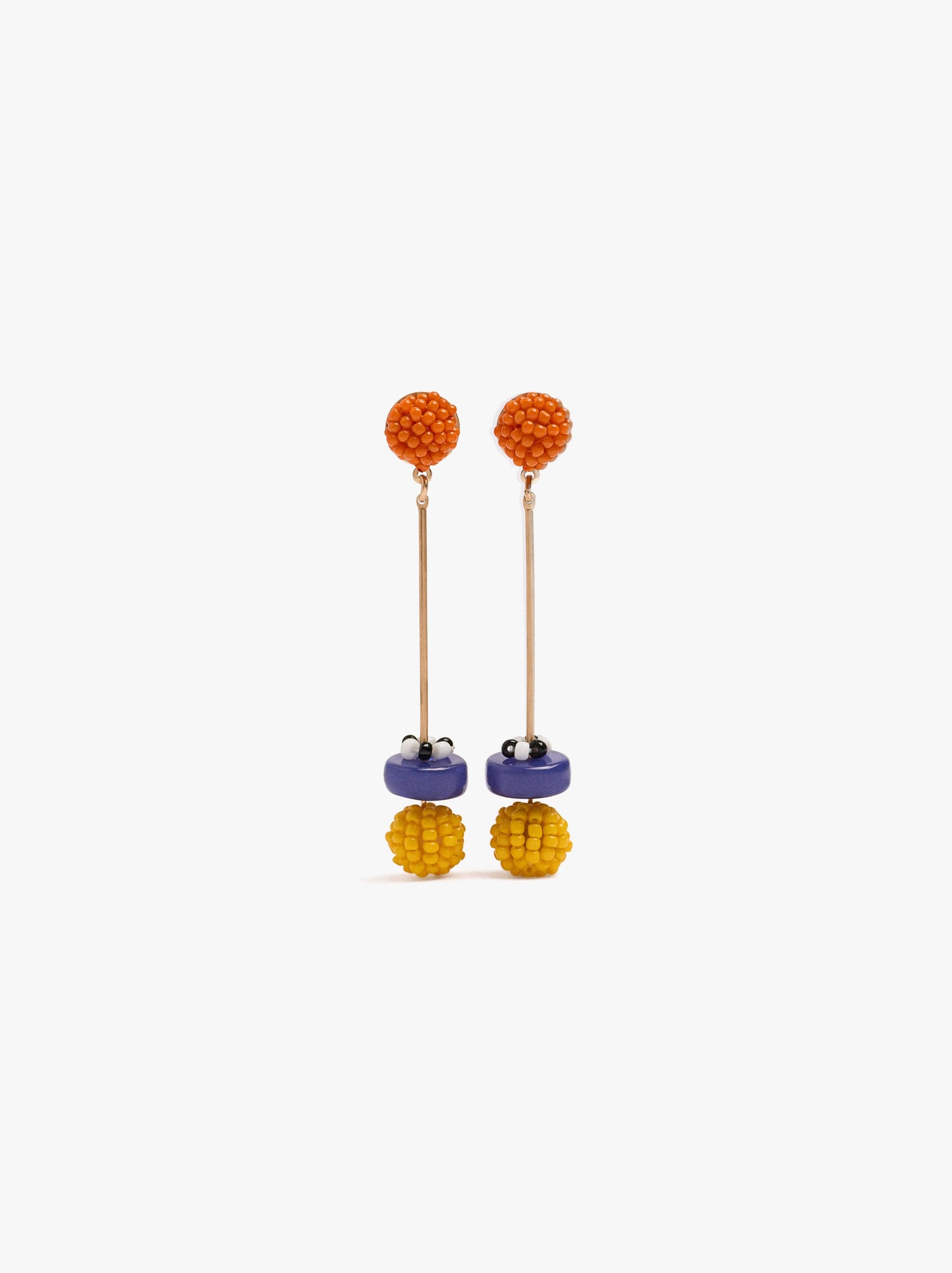 Long Earrings With Bar And Beads