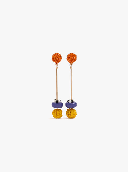 Long Earrings With Bar And Beads