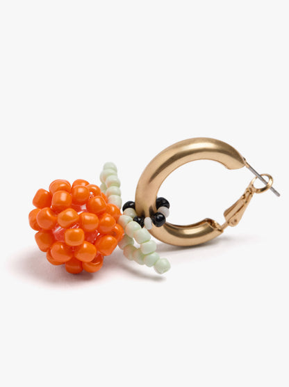 Hoop Earrings With Beaded Pendant