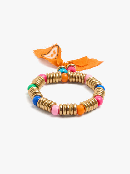 Elastic Bracelet With Multicolor Beads