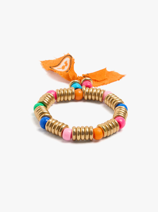 Elastic Bracelet With Multicolor Beads
