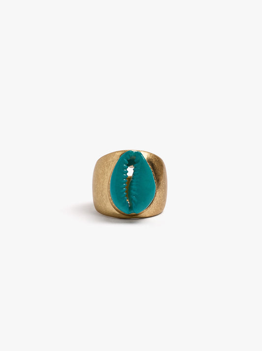 Ring With Enamelled Shell