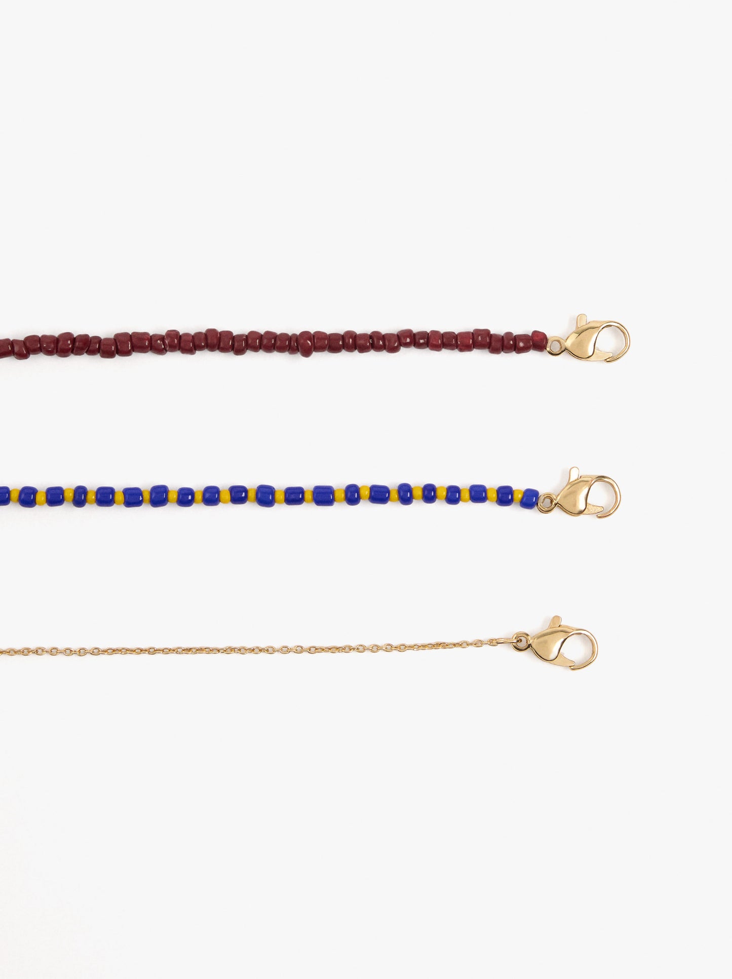 Set Of Necklaces With Multicolor Glass Beads