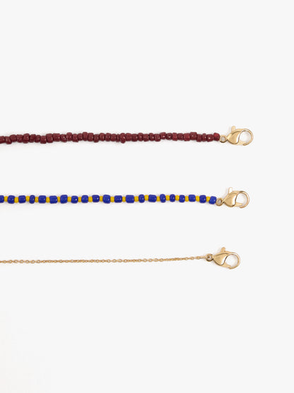 Set Of Necklaces With Multicolor Glass Beads
