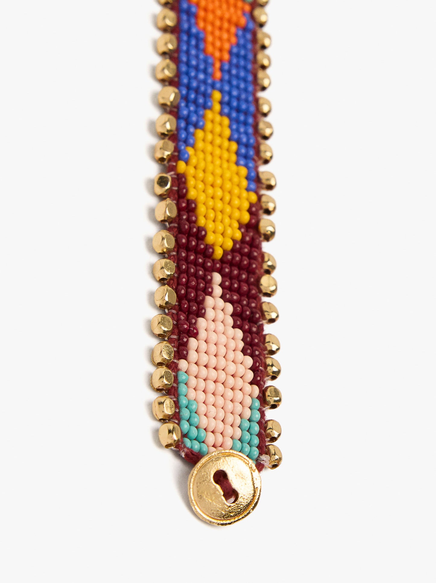 Wide Bracelet With Multicolor Beads