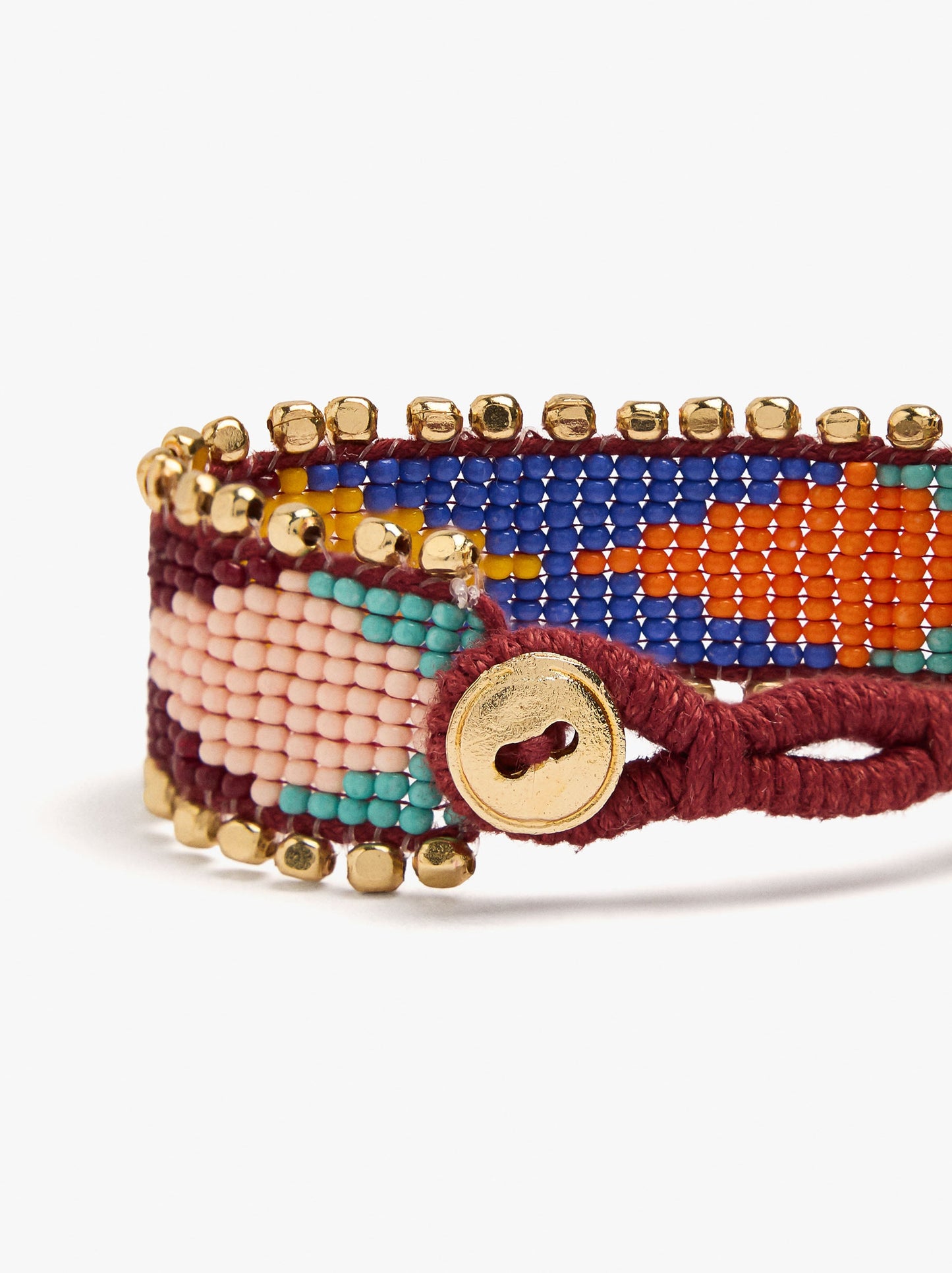 Wide Bracelet With Multicolor Beads
