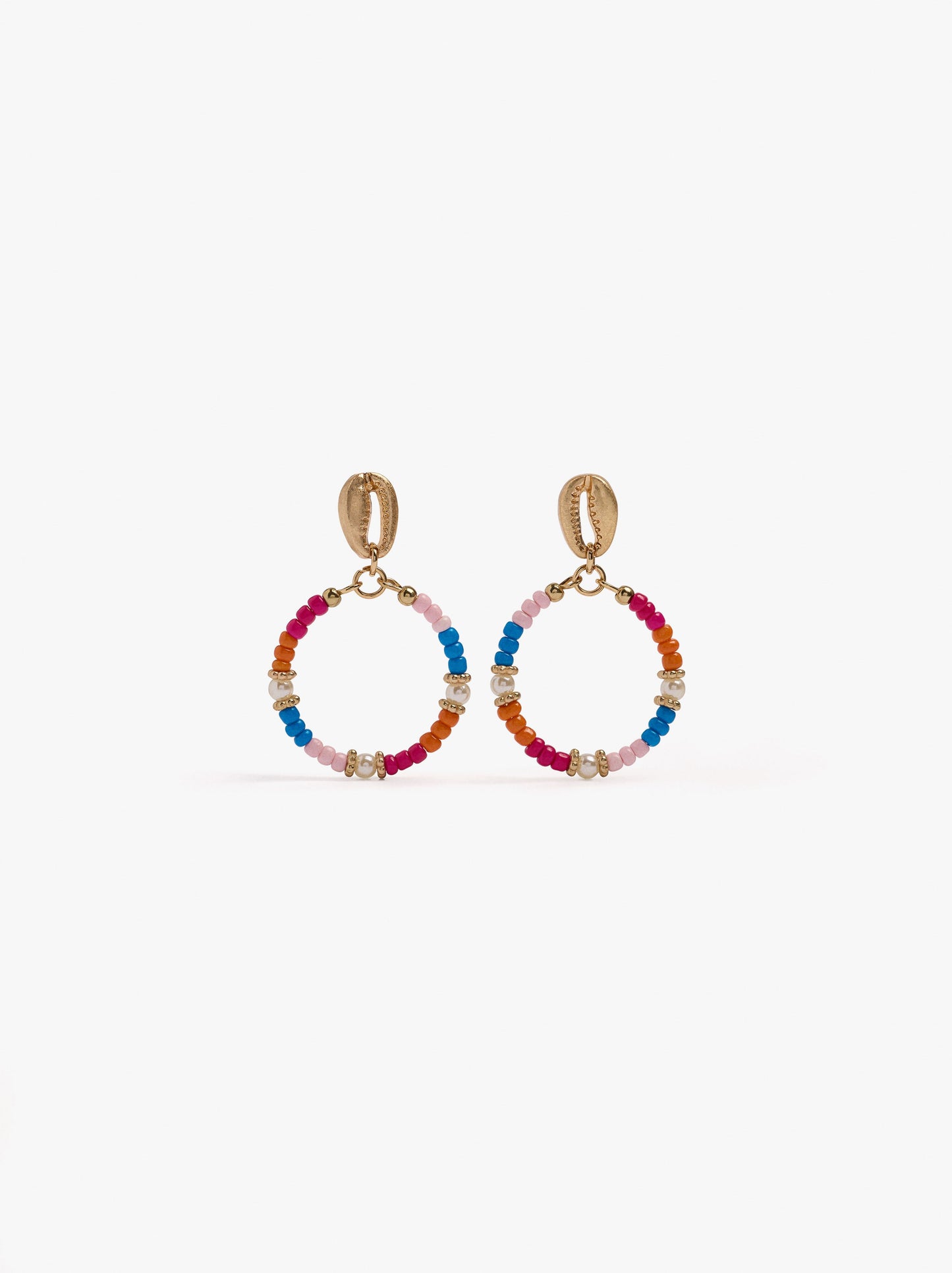 Hoop Earrings With Multicolor Beads