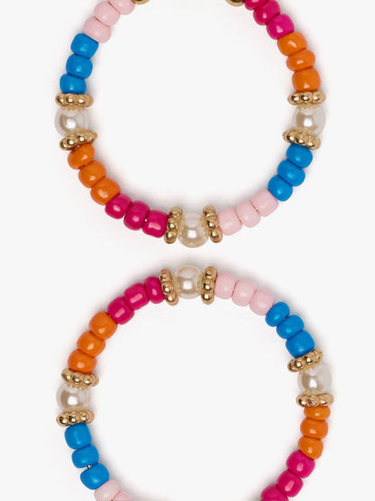 Hoop Earrings With Multicolor Beads