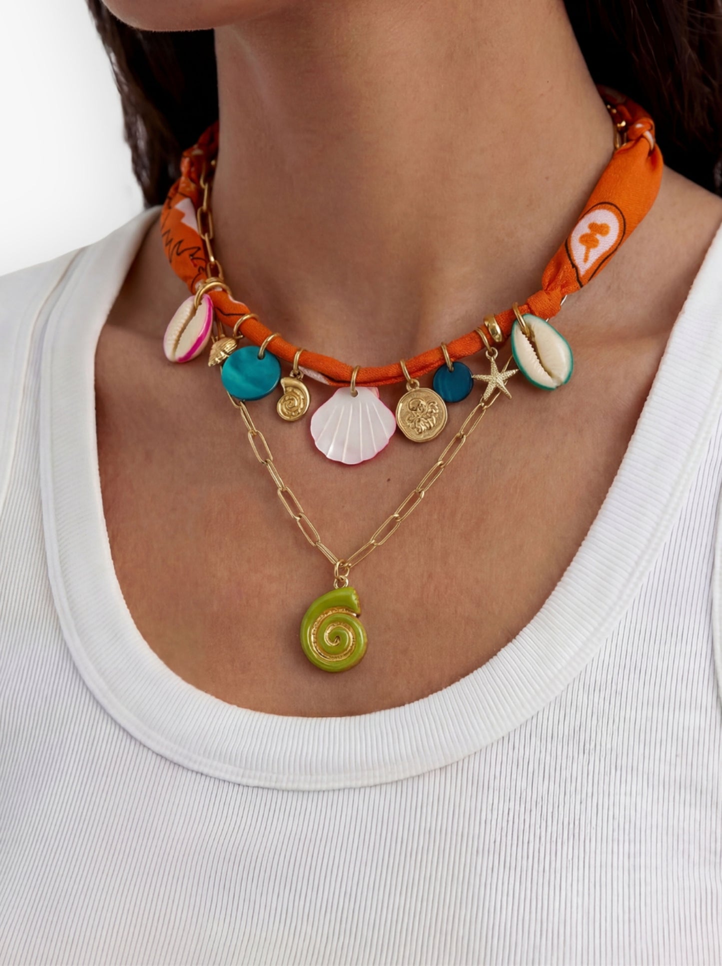 Set Of Necklaces With Marine Charms