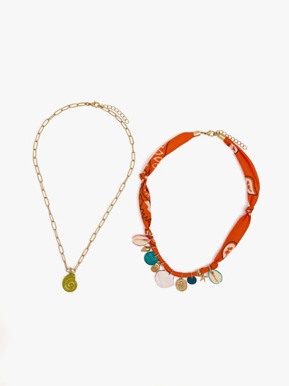 Set Of Necklaces With Marine Charms