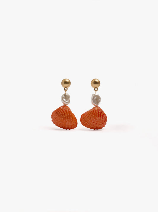 Earrings With Shells And Pearls
