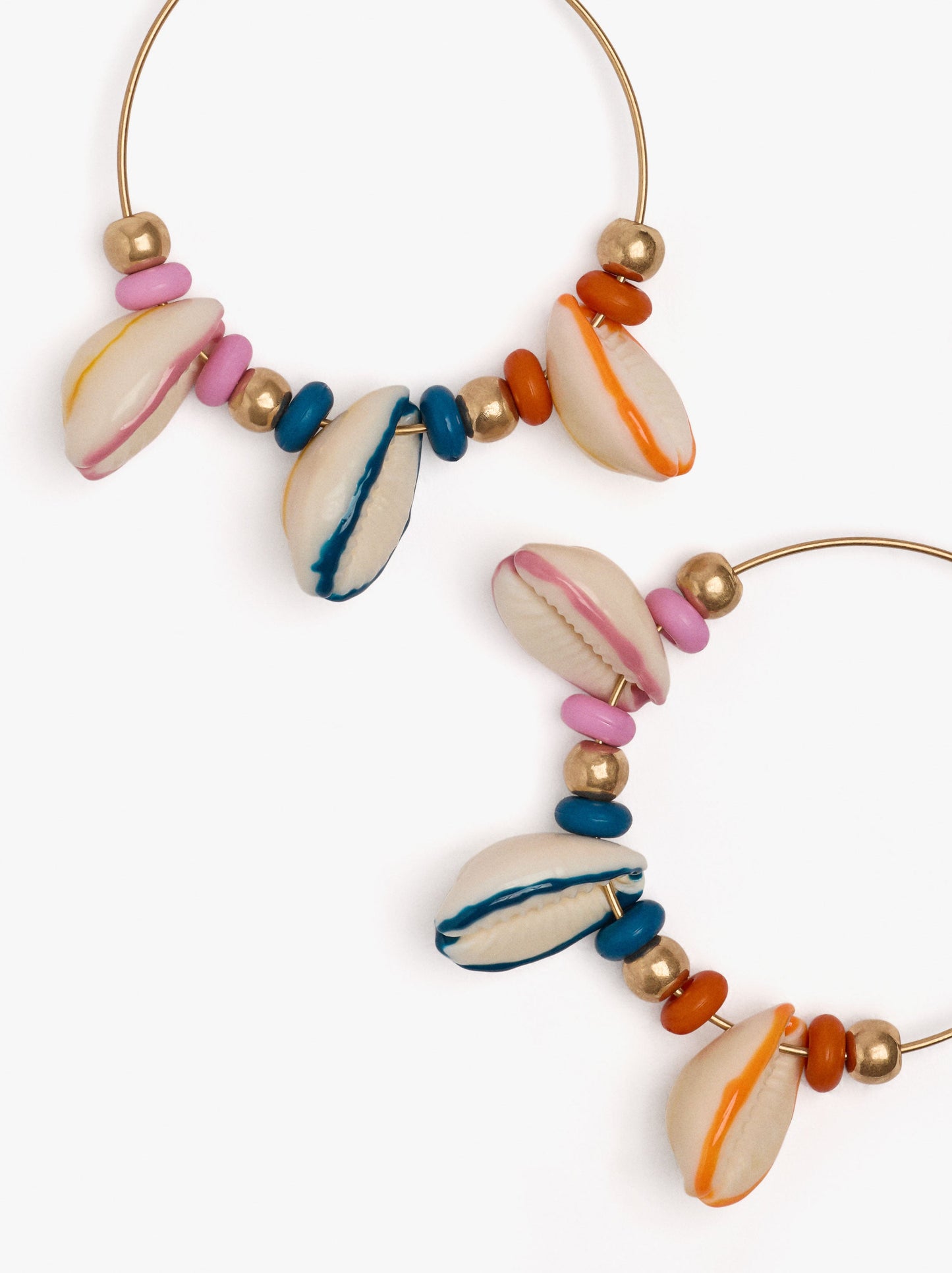 Hoop Earrings With Multicolor Enamel Cones