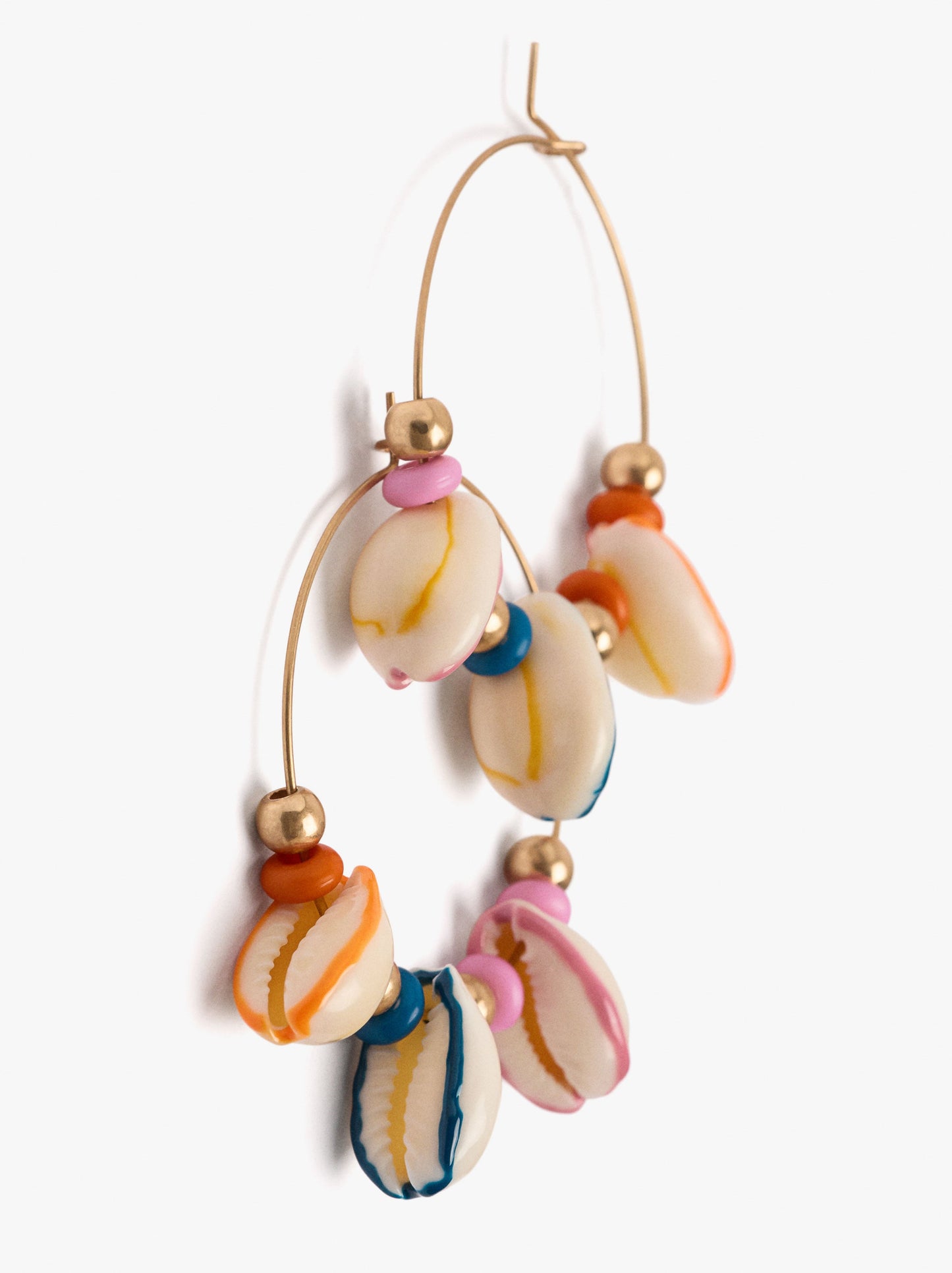 Hoop Earrings With Multicolor Enamel Cones