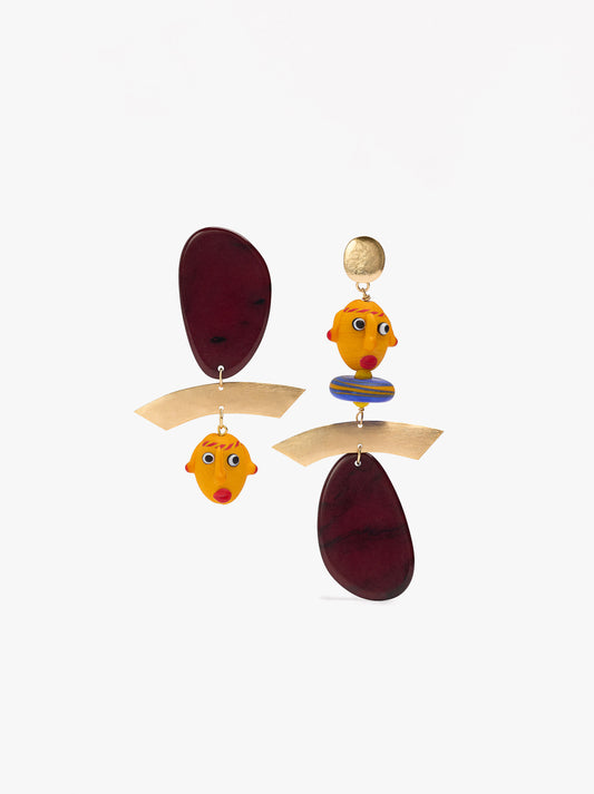 Asymmetric Earrings With Masks