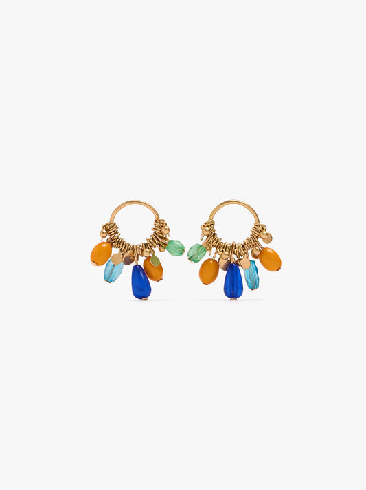 Hoop Earrings With Multicolor Beads