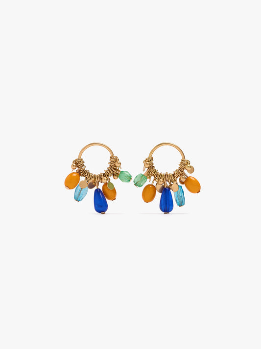 Hoop Earrings With Multicolor Beads