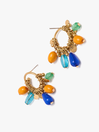 Hoop Earrings With Multicolor Beads