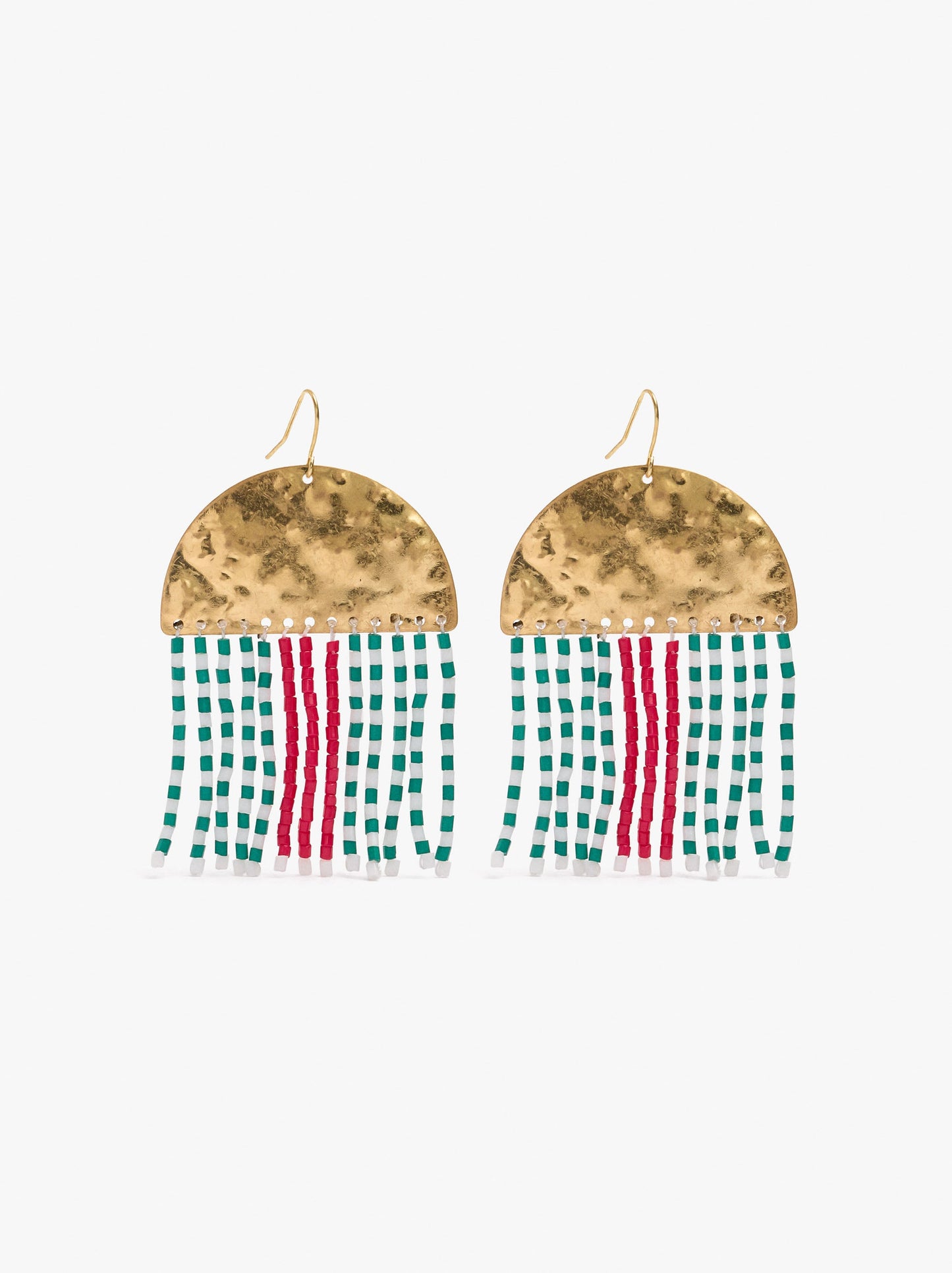 Semicircle Earrings With Glass Beads