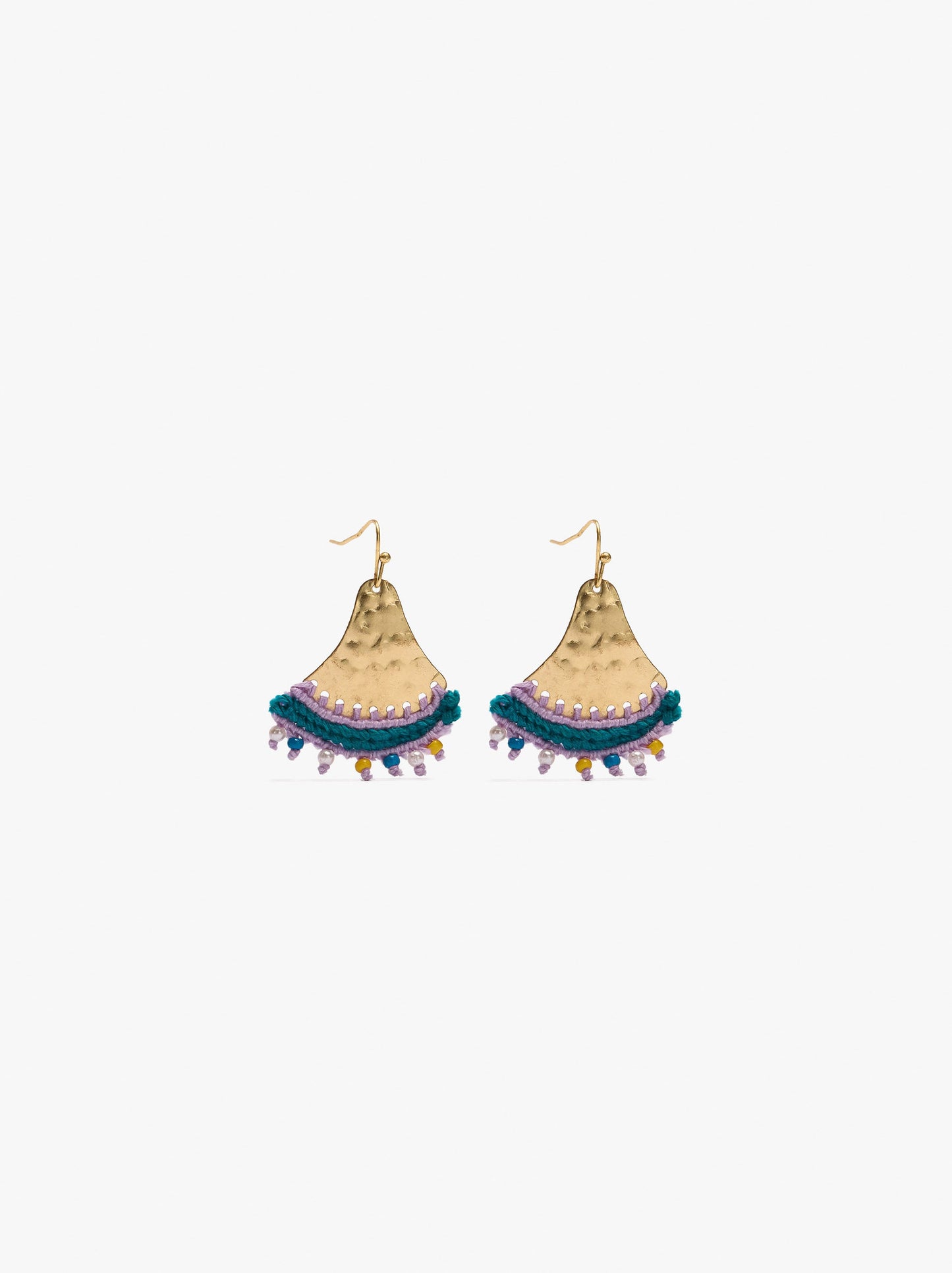 Triangular Earrings With Beads