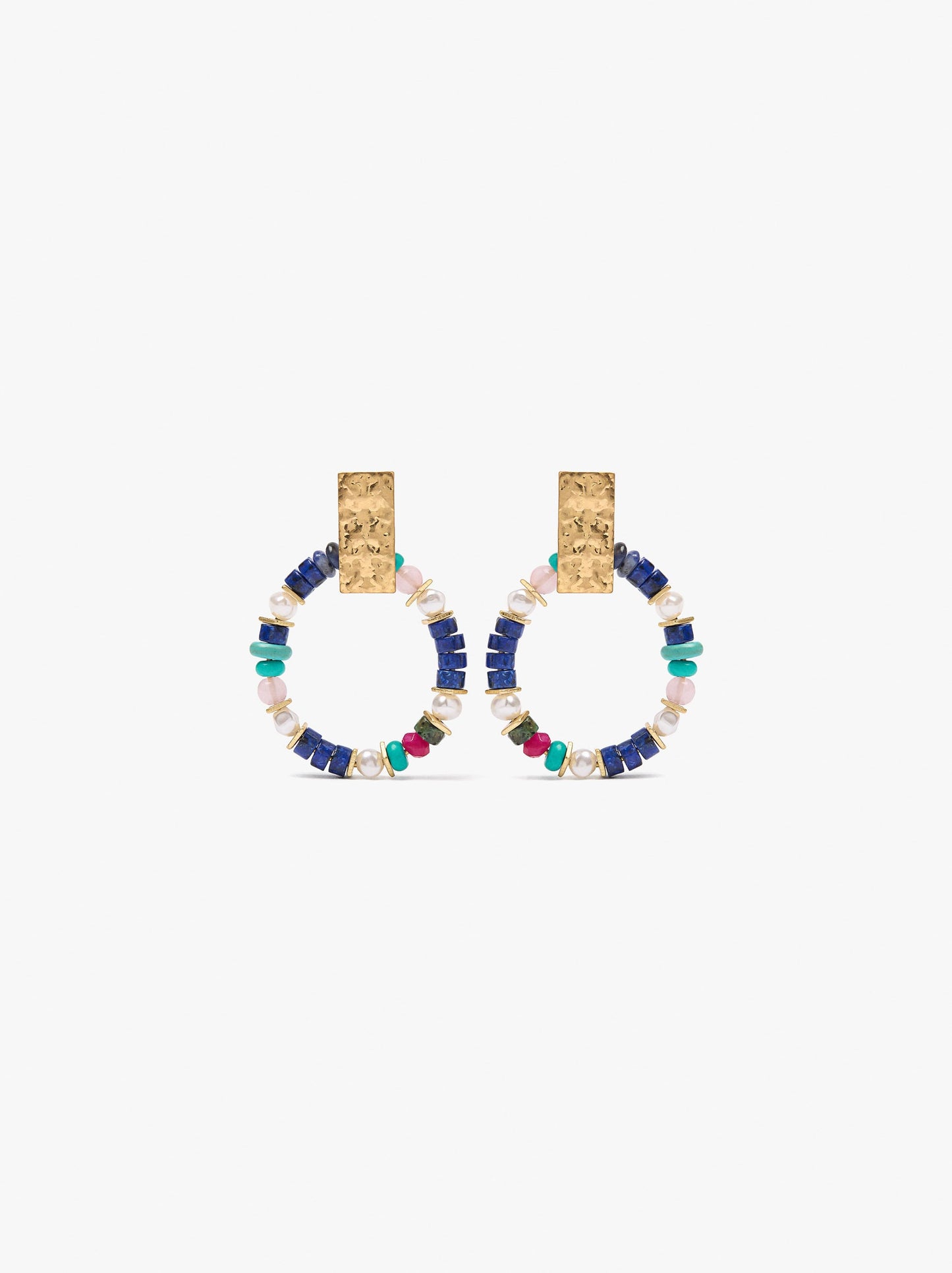 Hoop Earrings With Stone Beads