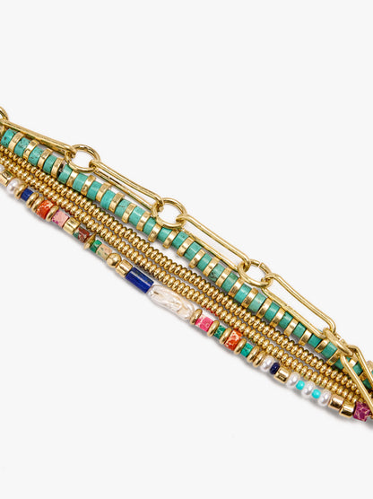 Multi-Strand Stone Bead Bracelet