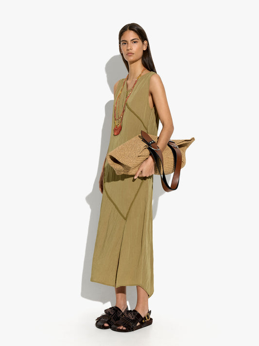 Asymmetric Dress With Crinkled Effect