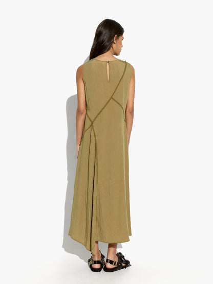 Asymmetric Dress With Crinkled Effect