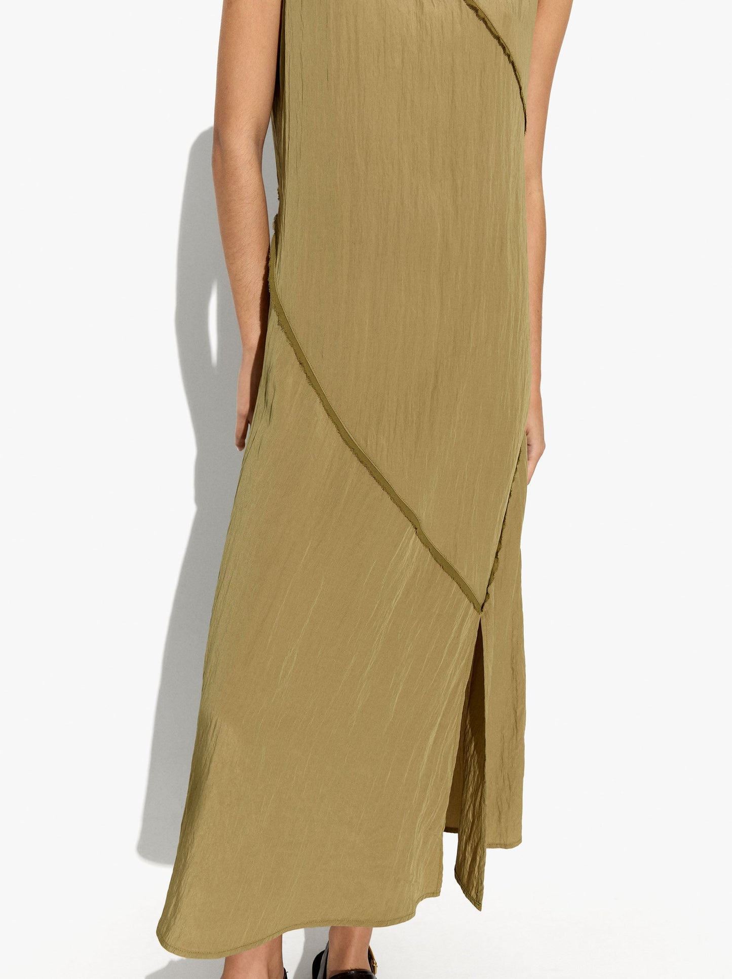 Asymmetric Dress With Crinkled Effect