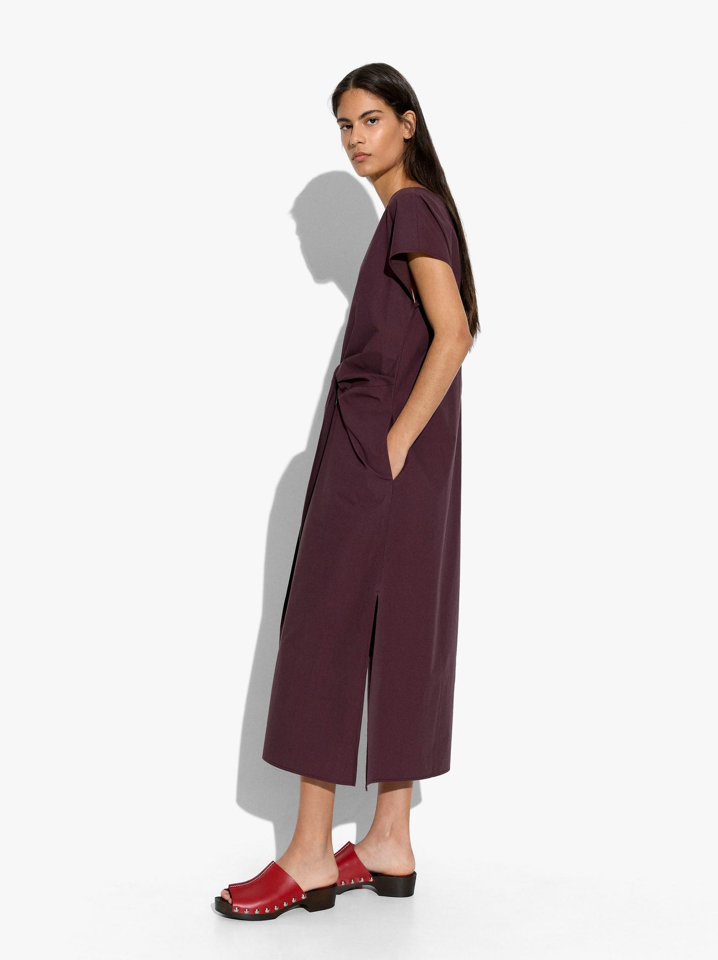 Midi Dress With Knot 100% Cotton