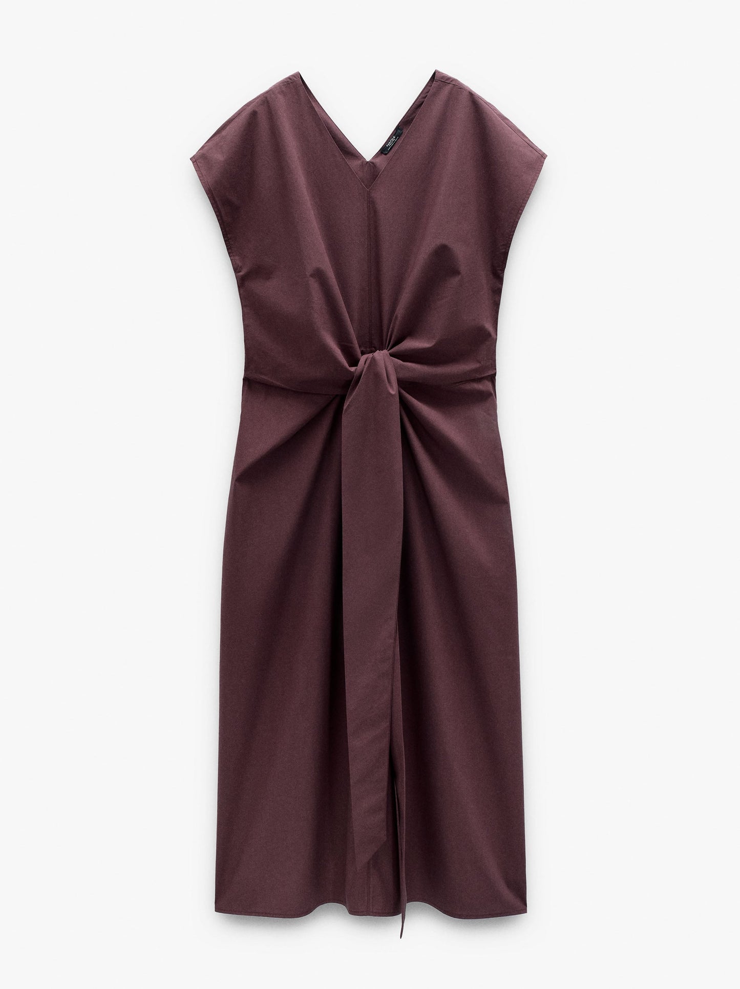 Midi Dress With Knot 100% Cotton