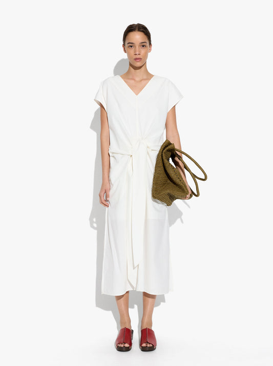 Midi Dress With Knot 100% Cotton