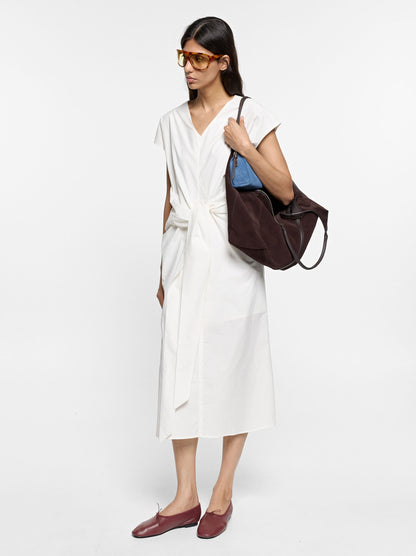 Midi Dress With Knot 100% Cotton