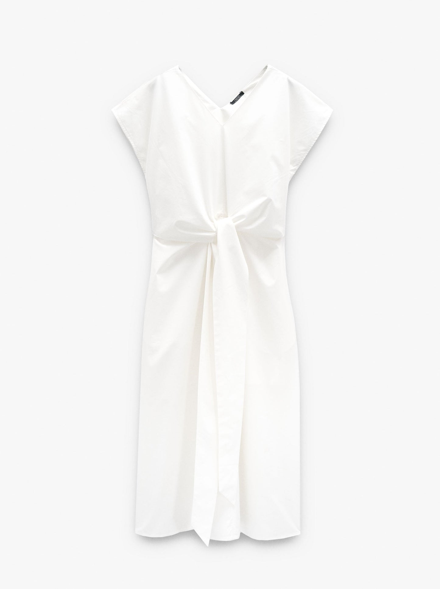 Midi Dress With Knot 100% Cotton
