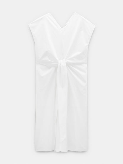 Midi Dress With Knot 100% Cotton