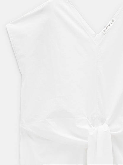 Midi Dress With Knot 100% Cotton