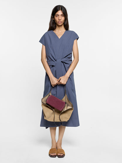 Midi Dress With Knot 100% Cotton