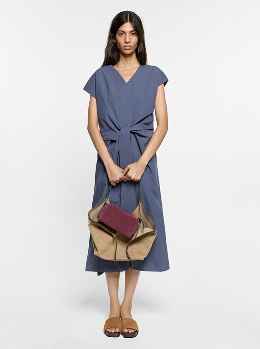 Midi Dress With Knot 100% Cotton